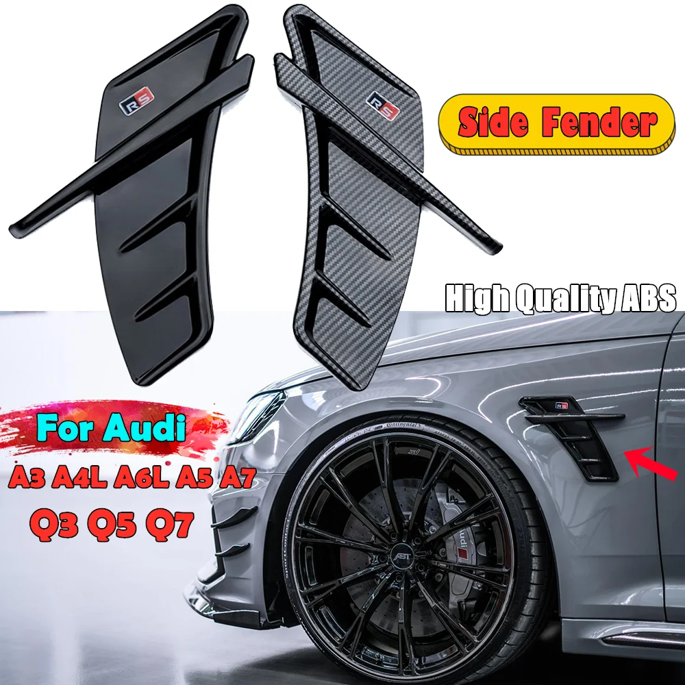 Car Side Fender Vent Cover Decoration Sticker Universal FOR Audi A3 A4 B8 B6 Q5 A5 A6 C6 C5 Q7 Trim Accessories | Автомобили и