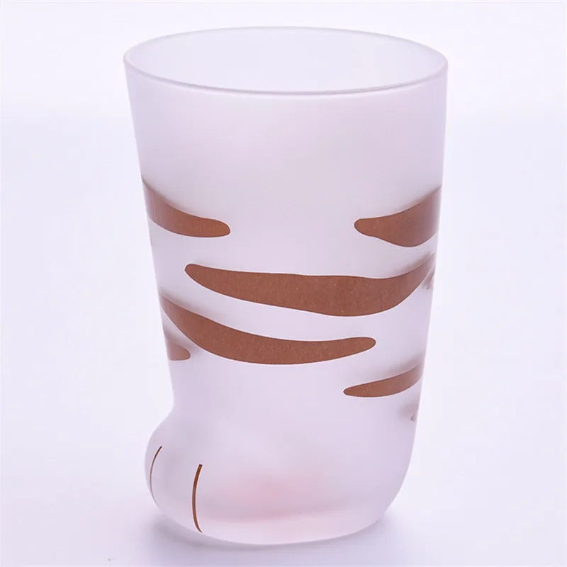 Милый кот лапы стеклянная чашка термостойкая домашняя молоко сок пиво матовая стеклянная чашка офисная кофейная кружка питьевое стекло es креативные подарки - Цвет: Tabby cat