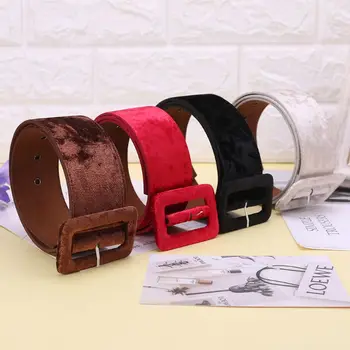 

New Design Fashion Wide Belt Female Dress Belts Decorate Waistband Velvet Belt