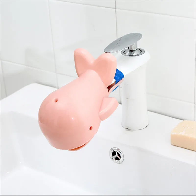 Dolphin pink Высокое Качество Милые Ванная комната раковина кран желоб расширитель Краб для детей мытья рук - Цвет: Dolphin pink