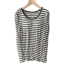 Женский мягкий бюстгальтер в полоску с длинным рукавом, мягкое нижнее белье для отдыха, Свободный дышащий топ для сна, женская одежда