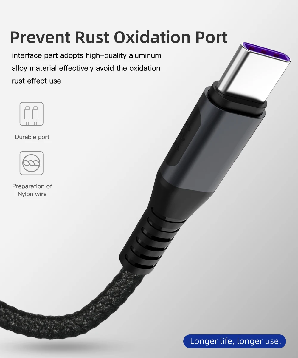 Кабель Uverbon 5A usb type C для быстрой зарядки huawei P20 P30 Pro для мобильного телефона USB C кабель для быстрой зарядки type-C