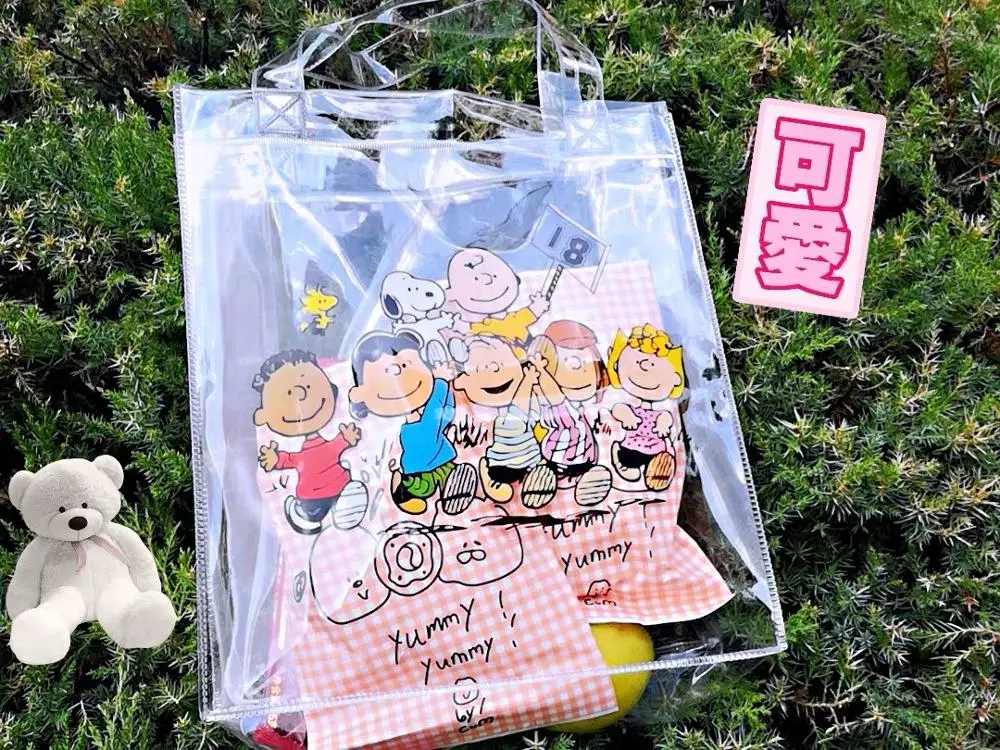 Peanuts Rogue Dog Kawaii мультяшная прозрачная сумка ПВХ Высокая емкость сумка пляжная сумка хозяйственная сумка для хранения кошелек карта Упаковка