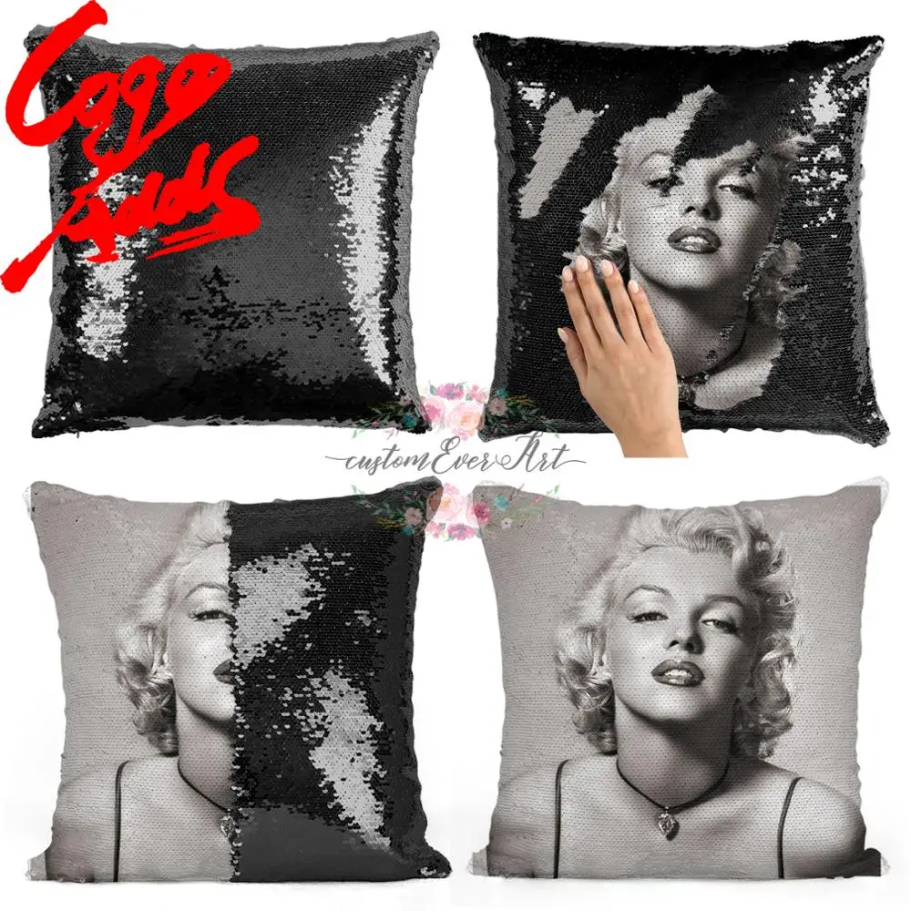 

Marilyn Monroe sequin pillow | sequin Pillowcase | Two color pillow | gift for her | gift for him | pillow | magic pillow