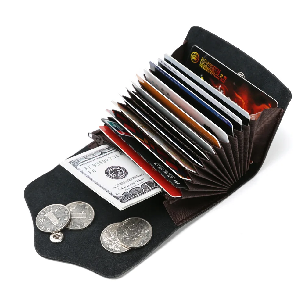 RFID Противоугонная щетка, кошелек из натуральной кожи с двойной пряжкой, большой объем, кошелек для внешней торговли,, сумка