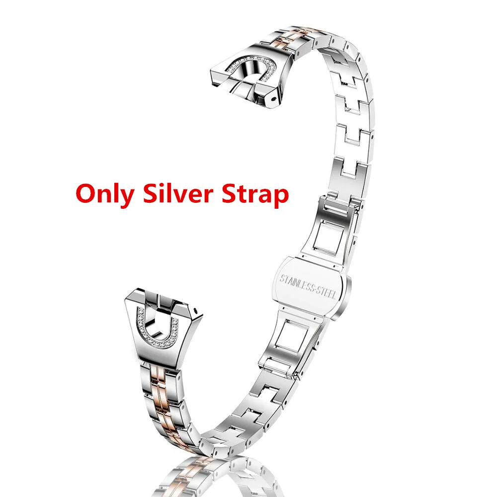 Only Silver Strap Новинка, смарт-браслет для женщин, Роскошные Смарт-часы, смарт-браслеты с сердечным ритмом, браслет для измерения артериального давления, фитнес-трекер, часы для здоровья - Цвет: Only Silver Strap