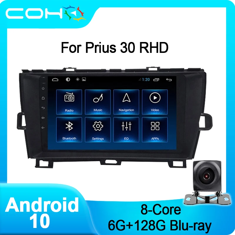 COHO For Toyota Prius 30 RHD Car Multimedia Player Radio Stereo receiver Android 10.0 Octa Core 6+128G