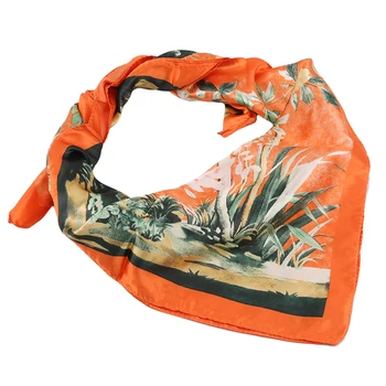 

Scarf For Women Soft Silk Scarf Floral Print Shawls Wraps Female Foulard Lady Echarpe Big Hijab Neckerchief