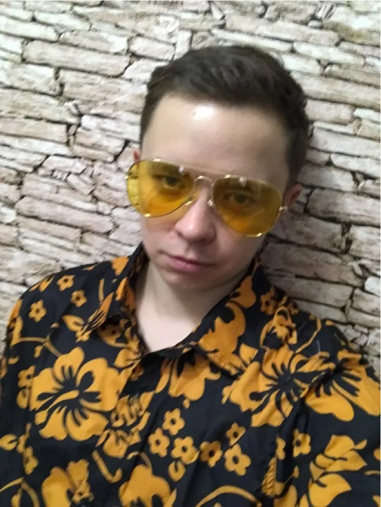 

Быстрая доставка страх и ненависть в Лас-Вегасе Raoul Duke, Детские рубашки с короткими рукавами Хэллоуин вечерние костюмы для косплея мужская летняя футболка короткий