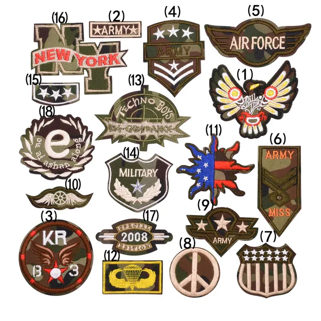 Military embroidery patches DIY clothes Applique Army embroidery badges
