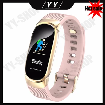 

New Sports Waterproof Smart Watch Women Smart Bracelet Band Bluetooth Heart Rate Monitor Fitness Tracker Smartwatch Metal Case