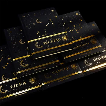 

Kawaii Notebook 12 constellations Cute illustration Journal Note Book Sketchbook Diary Black Paper Office School Supplies