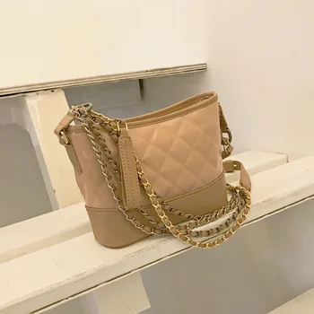 

2020 famous fashion Patent leather real cow leather lattice pattern chain bag women shoulder crossbody bags JY05
