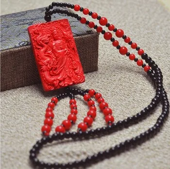 

Authentic open light Zhu sand laughing Buddha Fu bag pendant sweater chain female natural Taiwan Zhusan Guanyin pendant necklace