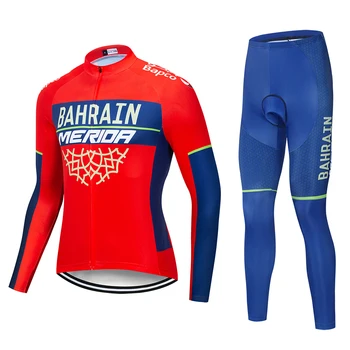 

Pro team 2020 Men autumn Red Cycling Jersey Long Sleeve Set Breathable MTB Cycling Clothing Mountain Bike Cycling Clothing set