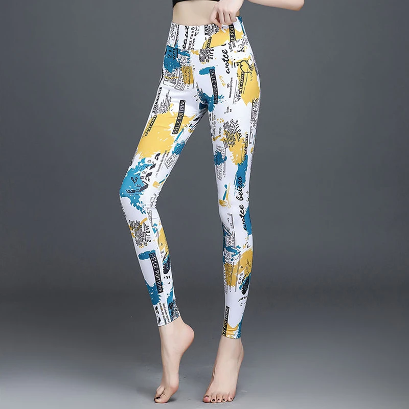 2020 trend Products Printed Leggings For Women High Waist Sport Leggins Fitness Elastic Workout Pants Fashion Slim Gym Clothes