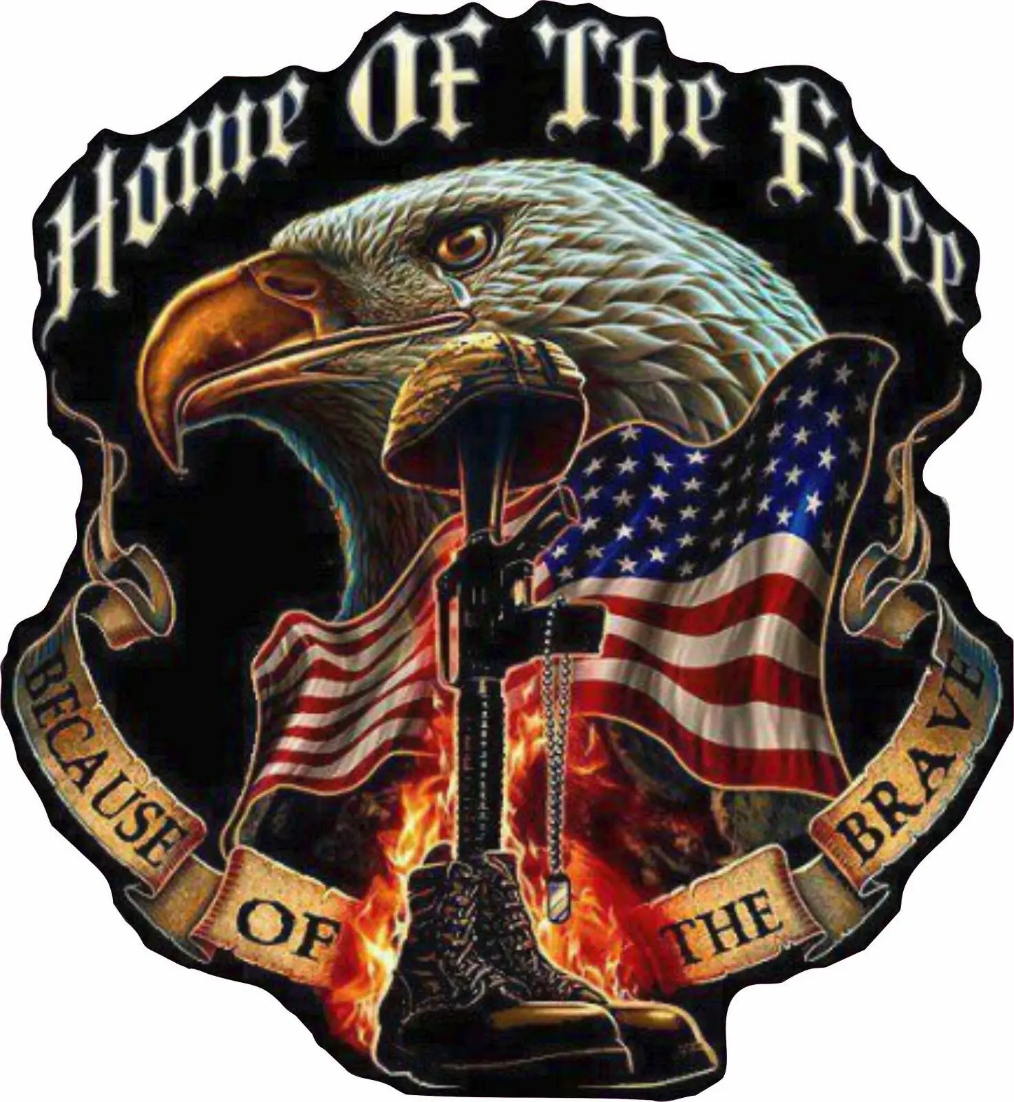 Home Of The Free Per The Brave Tool Box Bumper Sticker Decalcomania In Vinile Per Tuning Laptop Trunk Kk Cover In Vinile Pvc Impermeabile