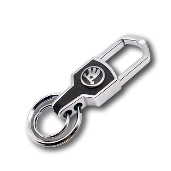 

1pcs 3D Metal Car Logo Keychain Keyring Car Stlying For Skoda Octavia Fabia Rapid Yeti Kodiaq Superb Octavia A 5 A 7