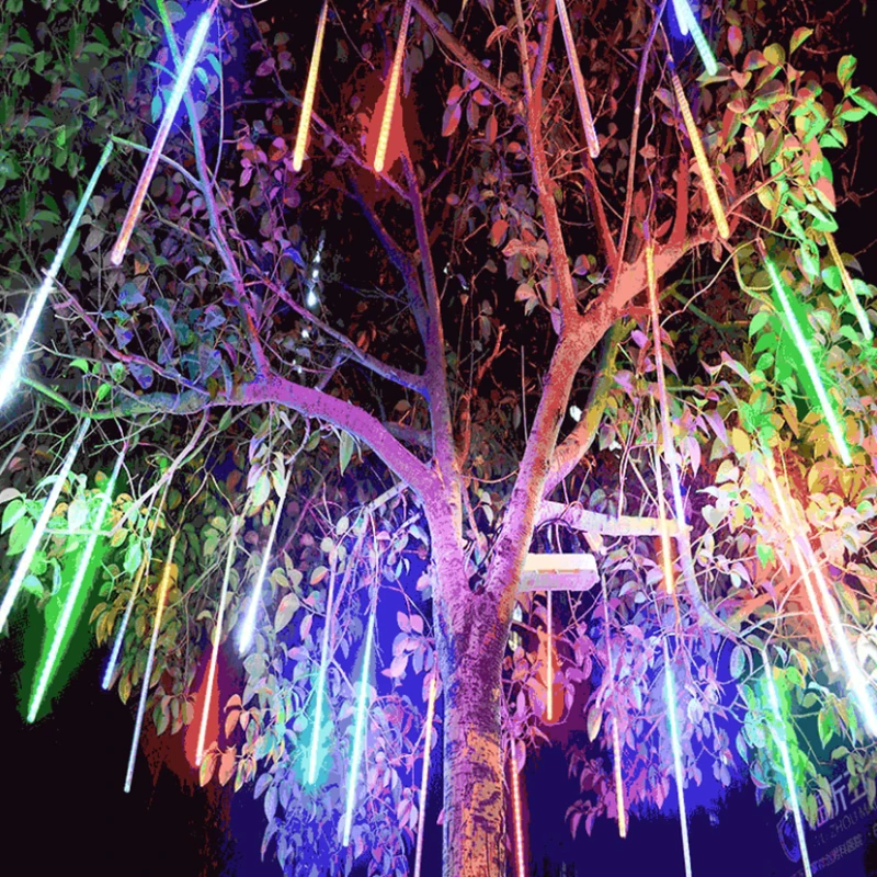 

LED Meteor shower Decoration Christmas tree lights outdoor 8 Tubes 30cm 50cm 110V 220V Multi-color Wedding Party Garden Xmas