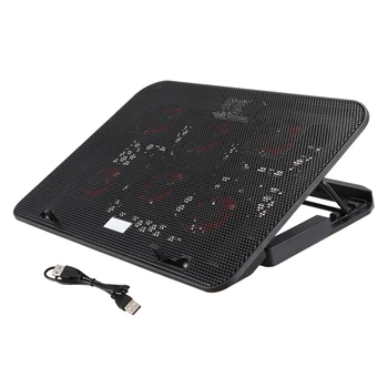

Laptop Cooler 2 USB Ports and Six Cooling Fan LED Laptop Cooling Pad Notebook Stand for 12-17 Inch Laptop