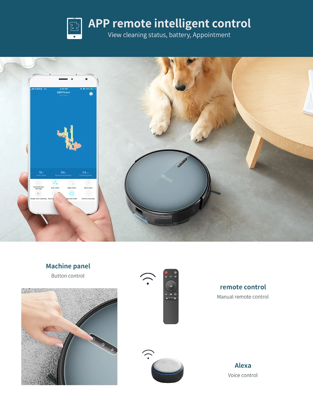 2020 Version Proscenic 830T Robot Vacuum Cleaner (3 in 1 Saugroboter mit Wischfunktion) APP Control Water Tank Large Dust Box09