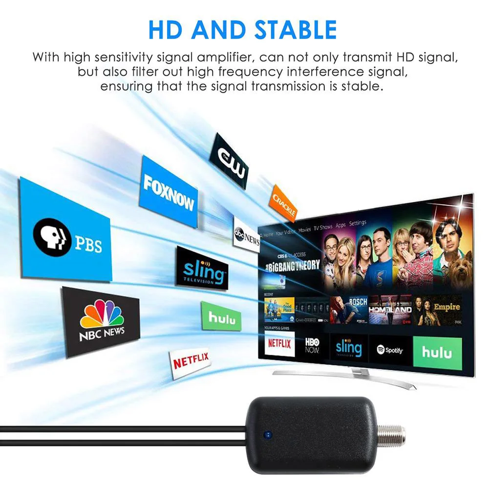 Smart 520 miles цифровая HD ТВ Антенна Интернет с усилителем сигнала Усилитель DVB-T2 HD Чистый спутниковый ресивер антенна для ТВ