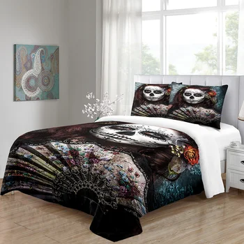 

King Size Designer Bedding Luxury Duvet Cover Housse Quality Comforter Sets Customizable Home Textile Grimace Girl Terror