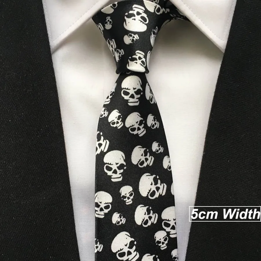 As Picture Fashion Men Skull Pattern Necktie Halloween Wedding Party Personality Ties Gravata - Цвет: As Picture