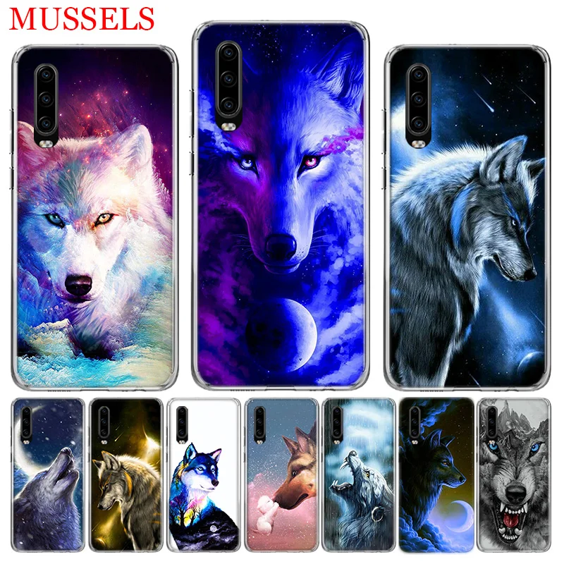 

Wolf painting Cover Phone Case For Huawei P30 P20 Mate 20 10 Pro P10 Lite P Smart + Plus Z 2019 Customized Coque