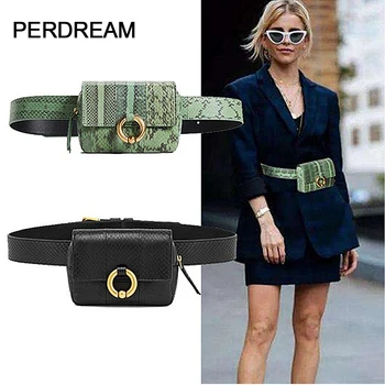 

Luxury fashion belt bag ladies new women's bag mobile phone bag python pattern shoulder mini ladies belt bag