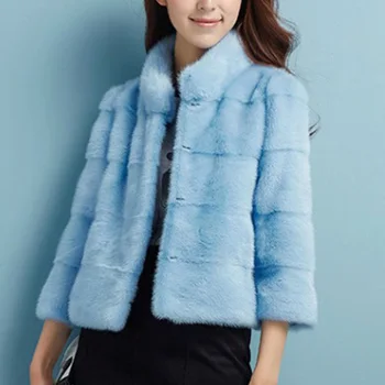 

Fox Faux Fur Mink Coat Women Autumn winter warm Elegant pink shaggy Slim Short Overcoat Faux Furs Mex Coat Chaquetas Mujer