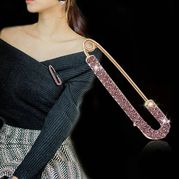 

Korean-style Fashion Cardigan Sweater Large Brooch Crystal Brooch Corsage pi jian kou South Korea Ornament Scarf Buckle