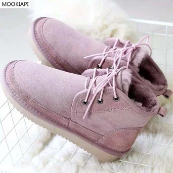 

In 2019, Europe's latest high-quality snow boots, short women's shoes, real sheepskin, 100% natural wool, free delivery