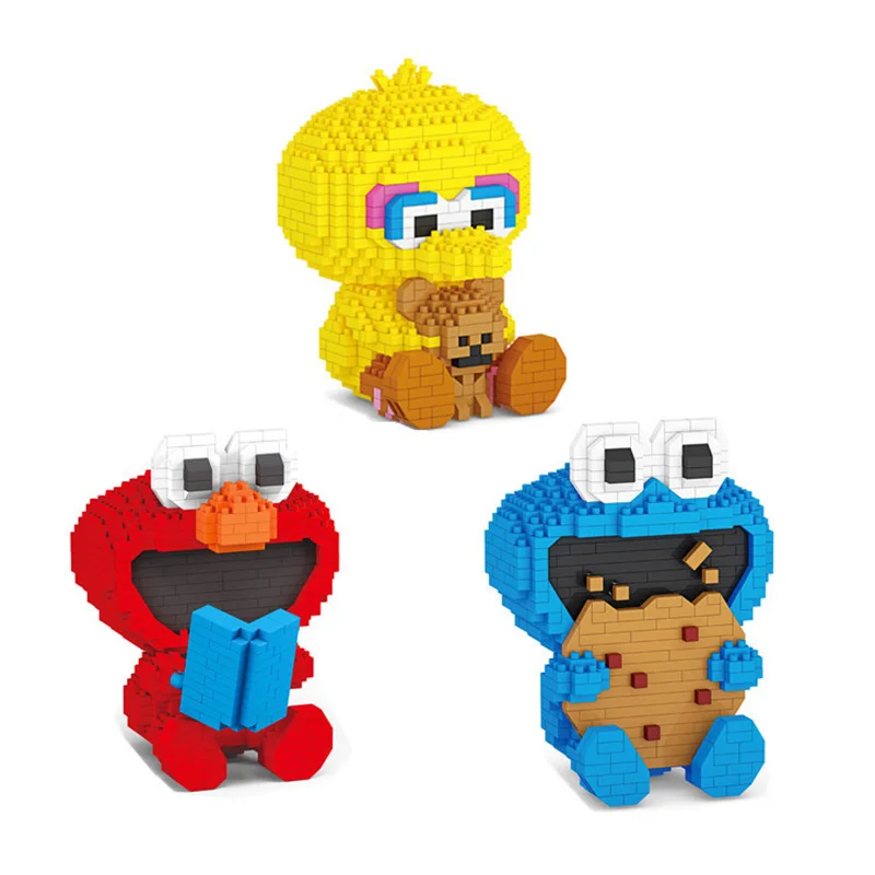 

618pcs+ Mini Building Blocks Mirco Diamond Bricks Elmo Cookie Monsters Big Bird Figures 3D Model For Children Gift Toys