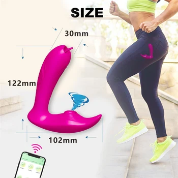 Bluetooth APP Control Dildo Vibrators Sex Toys For Women Butterfly Wearable Sucking Licking Vibrator  Panties Vibrator Adult Toy 4