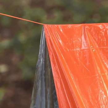 Tube Tent Emergency Survival Shelter Tarp Thermal Sleeping Bag with Whistle Survival Gear Blanket for Outdoor Hiking Camping 5