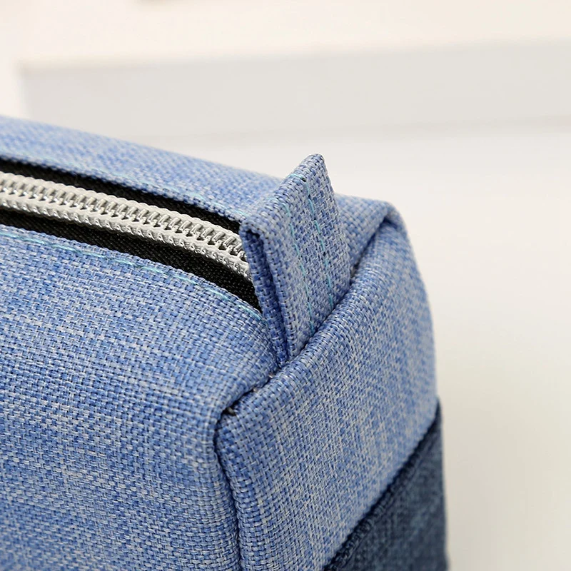 Креативный пенал для карандашей из хлопка и льна, многослойный пенал для карандашей, вместительный двойной открытый пенал на молнии, школьный канцелярский инструмент