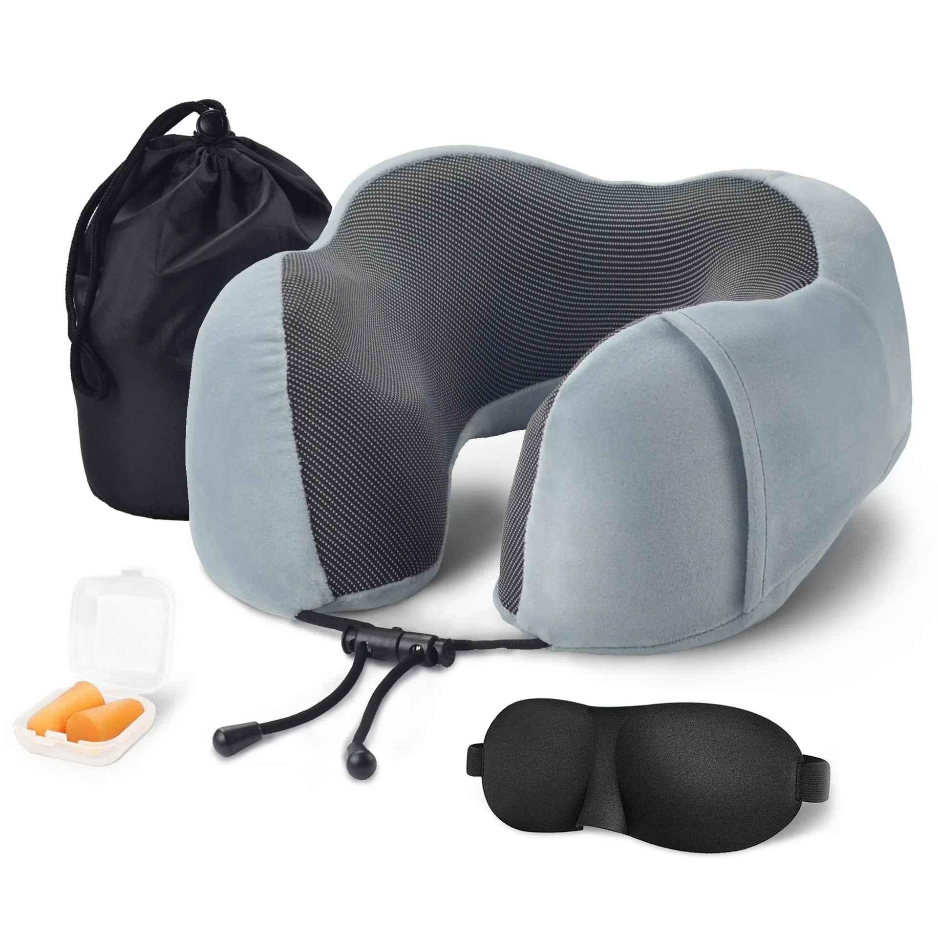 Дорожная подушка для шеи с эффектом памяти, u-образная поддержка шеи, подголовник для путешествий, подушки для офиса, сна, путешествий - Цвет: Gray
