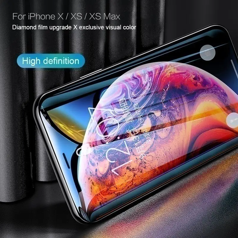 200D изогнутое защитное закаленное стекло для iPhone X XR XS 11 Pro Xs Max Защитная пленка для экрана на iPhone 6S 7 8 Plus X стеклянная пленка