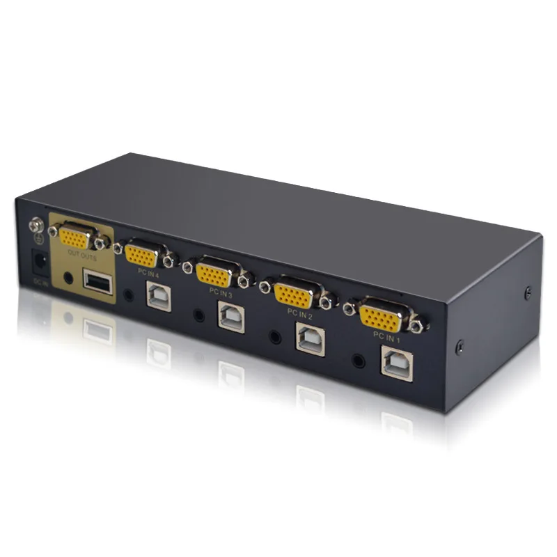 KVM переключатель 4 порта VGA USB PS2 клавиатура мышь дисплей коробка с шт. КАБЕЛЬ |