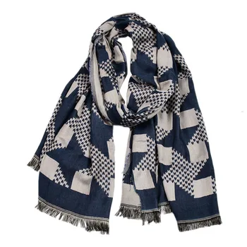

High Quality Winter Spring Fashion Cotton Scarf Women Solid Thick Warm Knitted Scarves Houndstooth Poncho Ladies Scarfs Shawls