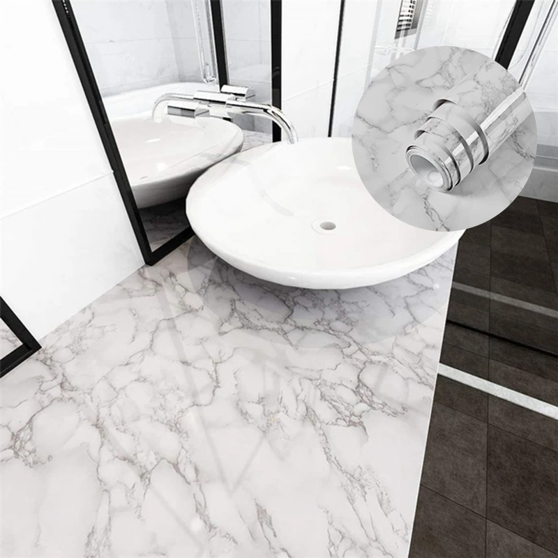 Wall-Stickers Self-Adhesive Oil-Proof Marble Kitchen Bathroom Home-Decor Pvc Vinyl Desktop