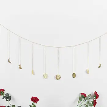 

Moon Phase Garland Golden Shining Wall Hanging Chains Home Decorative Pendant Room Office Decor Wedding Party Decorations