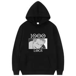 Sudadera con capucha de One Piece para hombre y mujer, suéter de manga larga con estampado de sonrisa de Roronoa Zoro, moda urbana Harajuku, 1000