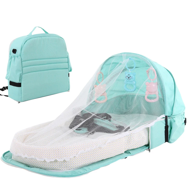 Lit Portable Pliable pour Bébé, 3 Pièces, Protection Solaire