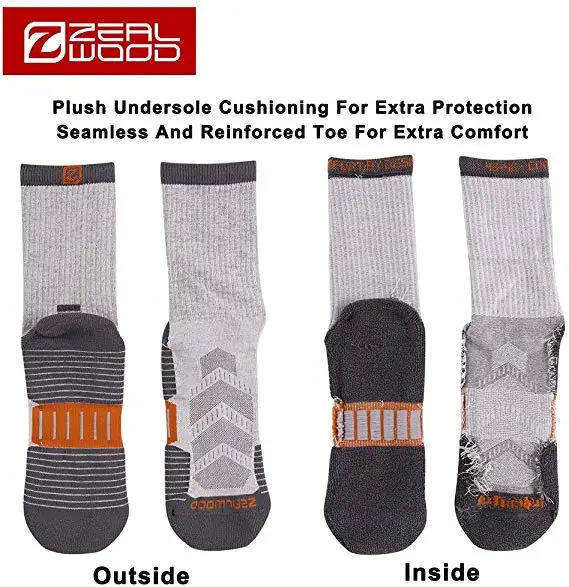 Running Socks, ZEALWOOD Men's Women's Anti Blister Socks Cycling Athletic Golf Socks Antibacterial Moistur, 1/3 Pairs