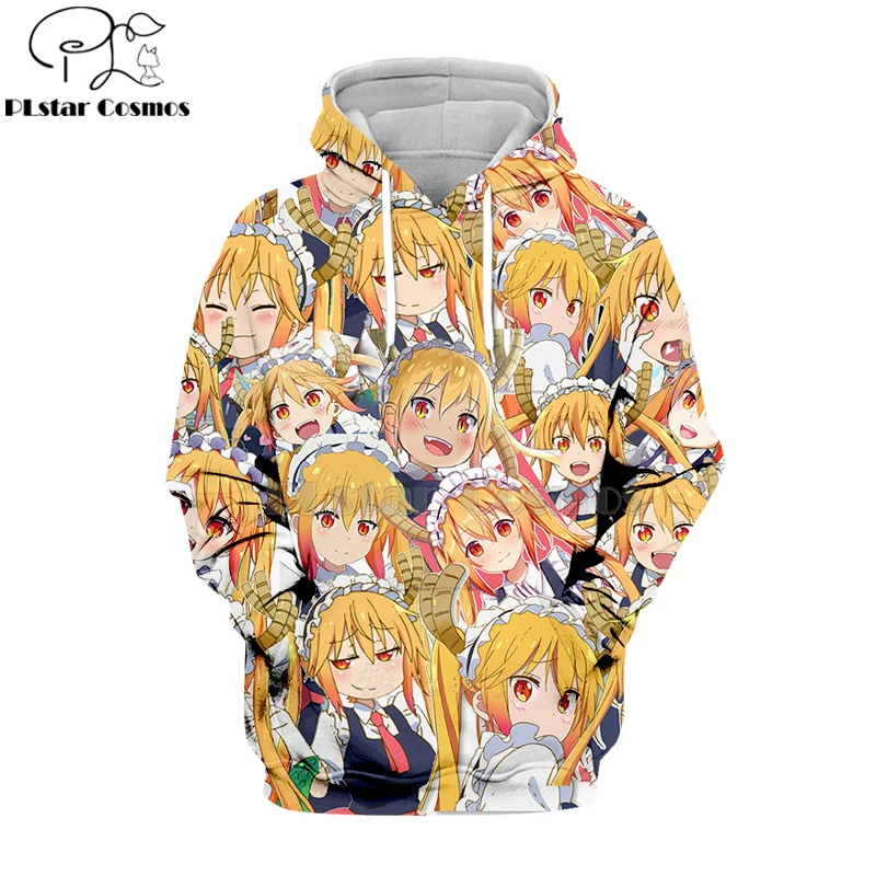 3d толстовки/свитшоты PLstar Cosmos Miss Kobayashi's Dragon Maid хипстерские аниме топы унисекс