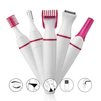 

5 In 1 Women Hair Removal Shaver Female Electric Shaving Machine Trimmer Razor for Eyebrow Face Underarm Bikini Hair Removal