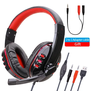

Computer Gaming Headset For PS4 XBOX Gamer Wired Headphone With Microphone LED Cascos PC Cosque For Switch Phone Laptop Kids