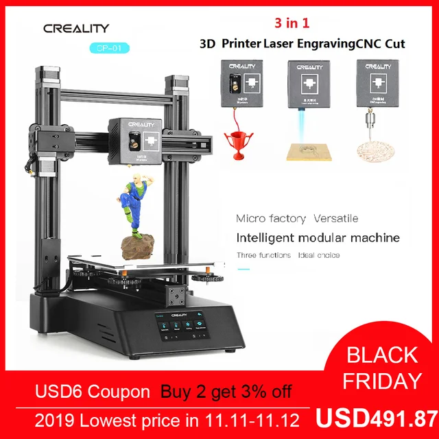 3d Printer Creality Cp 01 Upgraded 3 In 1 Ender Wood Router Cnc 500mw Laser Engraving 3d Printer Diy Self Assembly Kit Wood Routers Aliexpress